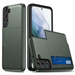 Samsung Galaxy S22 Plus Skal Hybrid Med Kortfack Mörk Grön