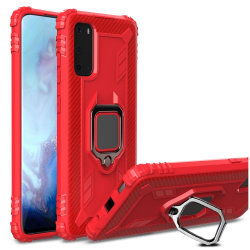Samsung Galaxy S20 Plus - Armour Ring Skal - Röd Red Röd
