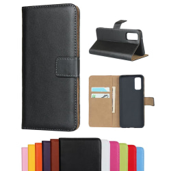 Samsung S20 - Plånboksfodral I Äkta Läder - Välj Färg! Black Svart