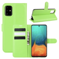 Samsung Galaxy A71 - Litchi Plånboksfodral - Grön Green Grön