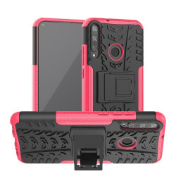 Huawei P40 Lite E - Ultimata Stöttåliga Skalet med Stöd - Rosa Pink Rosa
