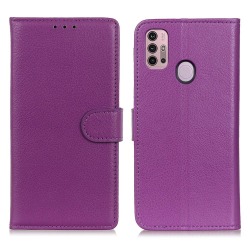 Motorola Moto G10/G20/G30 - Litchi Textur Fodral - Lila Purple Lila