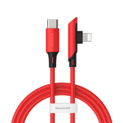 Baseus Elbow 18W PD 1.2m Lightning - USB-C Kabel - Röd Red Röd