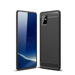 Samsung Galaxy Note 10 Lite - Borstat stål textur - Svart Black Svart