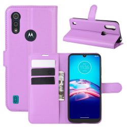 Motorola Moto E6s (2020) - Litchi Plånboksfodral - Lila Purple Lila