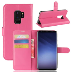 Samsung S9 Plus - Litchi Plånboksfodral - Hot Pink