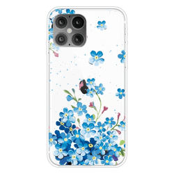 iPhone 12 / 12 Pro - Skal Med Tryck - Blå Blommor