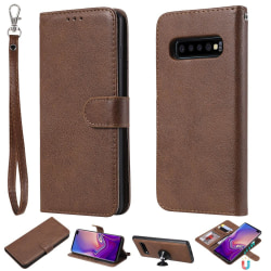 Samsung Galaxy S10 Plus - Plånboksfodral/Magnet Skal - Brun Brown Brun