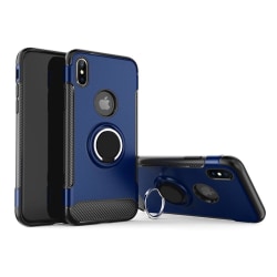 iPhone Xs Max - Ring Skal - Funkar med magnethållare - Mörk Blå Mörkblå