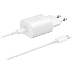 Samsung 25W 3A USB-C Laddare EP-TA800 inkl. 1m USB-C Kabel - Vit White Vit