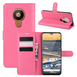 Nokia 5.3 - Litchi Plånboksfodral - Rosa Pink Rosa