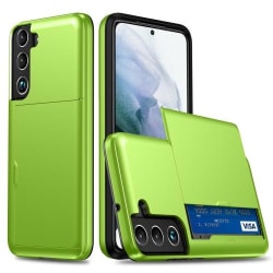 Samsung Galaxy S22 Skal Hybrid Kortfack Grön