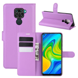 Xiaomi Redmi Note 9 - Litchi Plånboksfodral - Lila Purple Lila