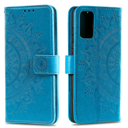 Samsung Galaxy S20 Plus - Mandala Plånboksfodral - Blå Blue Blå