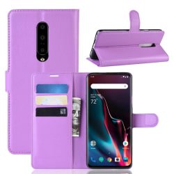 OnePlus 7 Pro - Litchi Plånboksfodral - Lila Purple Lila