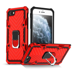 iPhone 7/8/SE (2020/2022) - Shockproof Hybrid Ring Skal - Röd Red Röd