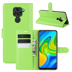 Xiaomi Redmi Note 9 - Litchi Plånboksfodral - Grön Green Grön