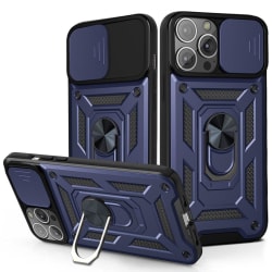 iPhone 13 Pro Max - CamShield Armor Hybrid Ring Skal - Blå