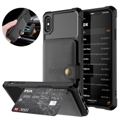 iPhone X/Xs - Skal Med Magnetiskt Plånbok - Svart Black Svart