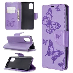 Samsung Galaxy A41 - Fjärilar Plånboksfodral - Lila Purple Lila