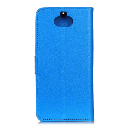 Sony Xperia 10 Plus - Plånboksfodral Litchi - Blå Blue Blå