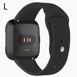 Silikon Armband Fitbit Versa/Versa 2/Versa Lite - Svart Black Svart