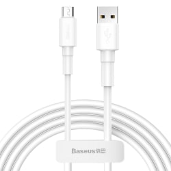 BASEUS USB till Micro-USB kabel, 1m, 2.4A - Vit Vit