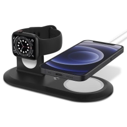 Spigen MagFit Duo Hållare För MagSafe + Apple Watch - Svart Black Svart