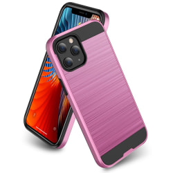 iPhone 12 Pro Max - Borstad Stål Textur Skal - Rosa Pink Rosa