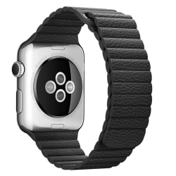 Magnetisk Loop Armband I Äkta Läder Apple Watch 40/38 mm - Svart