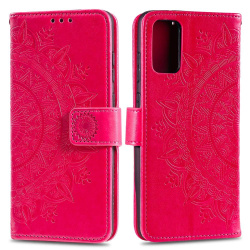 Samsung Galaxy S20 - Mandala Plånboksfodral - Röd Pink Rosa
