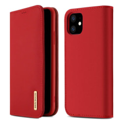 iPhone 11 - DUX DUCIS Wish Äkta Läder Fodral - Röd Red Röd