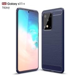 Samsung Galaxy S20 Ultra - Borstat stål textur - Mörk Blå DarkBlue Mörk Blå