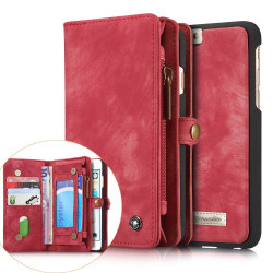 iPhone 6/6S Plus - CASEME 2-i-1 Multifunktionellt Plånboksfodral Red Röd