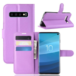 Samsung Galaxy S10 - Litchi Plånboksfodral - Lila Purple Lila