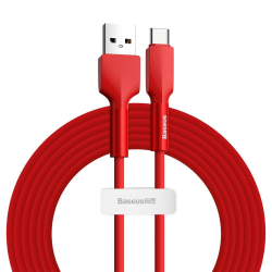 Baseus Silica Gel 2m 2A USB-C Kabel - Röd Red Röd