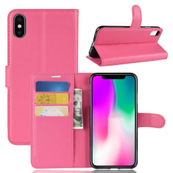 iPhone XR - Litchi Plånboksfodral - Rosa Pink Rosa
