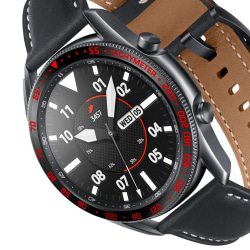 Bezel Skyddande Ring Galaxy Watch3 45mm - Svart/Röd Svart/Röd