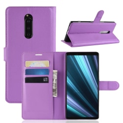 Sony Xperia 1 - Litchi Plånboksfodral - Lila Purple Lila