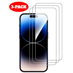 3-PACK - iPhone 15 Skärmskydd i Härdat glas Transparent