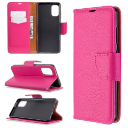Samsung Galaxy A41 - Litchi Plånboksfodral - Rosa Pink Rosa