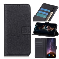 Samsung Galaxy Note 10 Lite - Litchi Plånboksfodral - Svart Black Svart