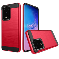 Samsung Galaxy S20 Plus - Brushed Hybrid Skal - Röd Red Röd
