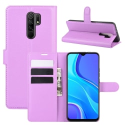 Xiaomi Redmi 9 - Litchi Plånboksfodral - Lila Purple Lila