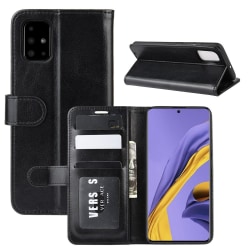 Samsung Galaxy A51 - Crazy Horse Plånboksfodral - Svart Black Svart