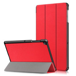 Samsung Galaxy Tab S5e - Tri-Fold Läder Fodral - Röd Röd