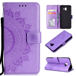 Samsung Galaxy J6 Plus - Mandala Plånboksfodral - Lila Purple Lila