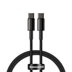 Baseus Tungsten 1m 100W 5A PD QC USB-C - USB-C Flätad Nylon Kabe Black Svart