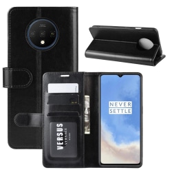 OnePlus 7T - Crazy Horse Plånboksfodral - Svart Black Svart