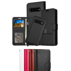 Samsung Galaxy S10 Plus - Plånboksfodral / Magnet Skal 2 in 1 - Black Svart